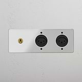 Triple Toggle & 2x Swiss Module Round - Clear Antique Brass Black 