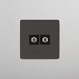 Single Satellite Module in Bronze Black with 2 Ports on White Background
