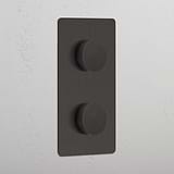 Bronze Double Vertical Dimmer Switch with 2 Adjustments - Customizable Light Control
