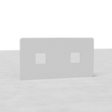 Paintable Double 2x Keystone EU switch plate with dual square cutouts, ready for customization.