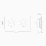 Double 2x Danish Type K Power Module Round - Paintable White
