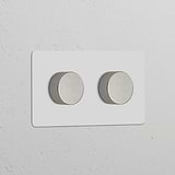 Double 2x Multiway Dimmer Switch – Paintable Polished Nickel