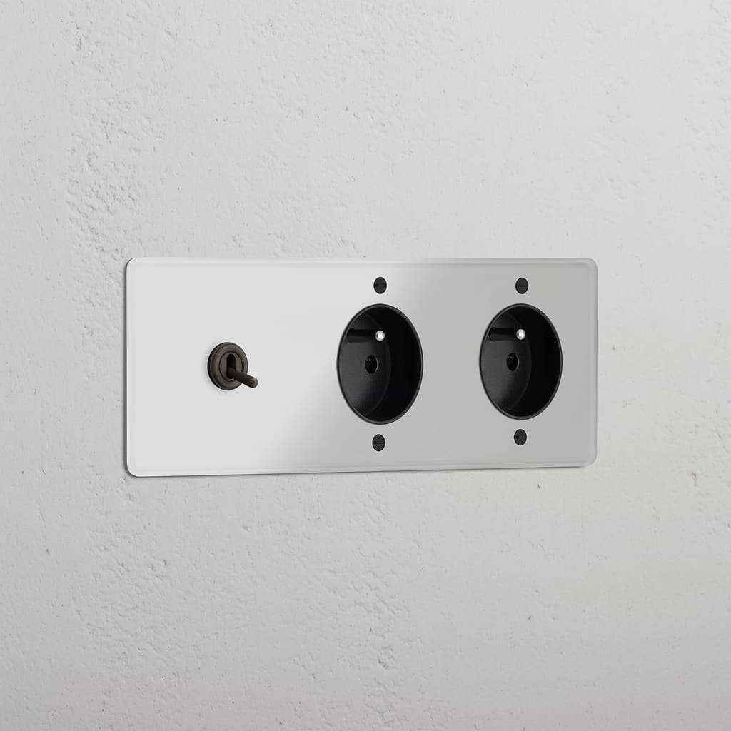 Triple Toggle & 2x French Module Round - Clear Bronze Black 