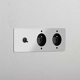 Triple Toggle & 2x French Module Round - Clear Bronze Black 