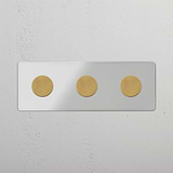 Triple 3x Multiway Dimmer Switch – Clear Antique Brass