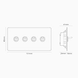 Double 4x Toggle Switch - Clear Bronze