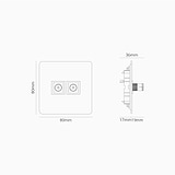 Single 2x TV Module - Antique Brass White