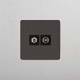 High-Performance Single Satellite & TV Module in Bronze Black on White Background