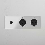Triple Toggle & 2x Swiss Module Round - Clear Bronze Black 