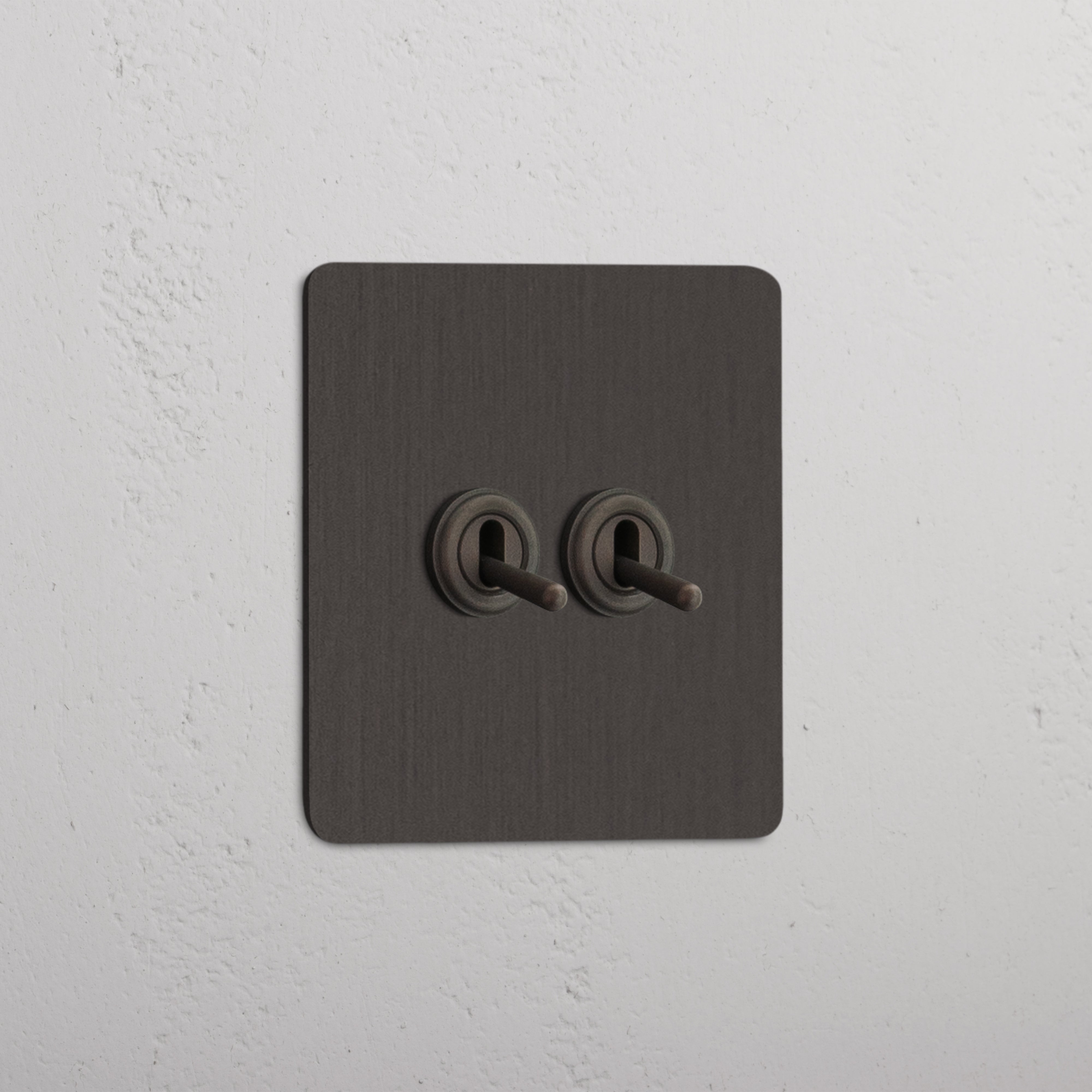 Double Toggle Switch in Bronze with 2 Levers - User-Friendly Design