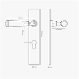 Digby Long Plate Sprung Door Handle & Euro Lock – Bronze  