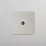 Single TV Module in Polished Nickel White on White Background