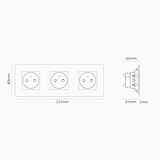 Triple 3x French/Belgian Type E Power Module Round - Paintable White