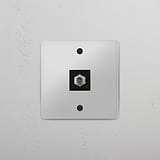 Single Satellite Module in Clear Black - Efficient TV Reception Tool on White Background