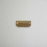 Oxford Edge Pull Handle 36mm Antique Brass Finish Front Facing on White Background