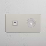 Double USB 30W & Swiss Module - Polished Nickel White