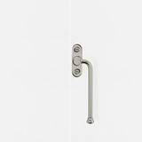 Right Southbank Casement Window Handle Polished Nickel Finish on White Background Front Facing
