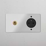 Double Toggle & French Module Round - Clear Antique Brass Black 