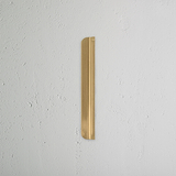 Oxford Edge Pull Handle 128mm Antique Brass Finish on White Background at an Angle