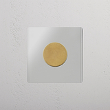 Clear Antique Brass Single Dimmer Switch - Home Lighting Control Solution on White Background