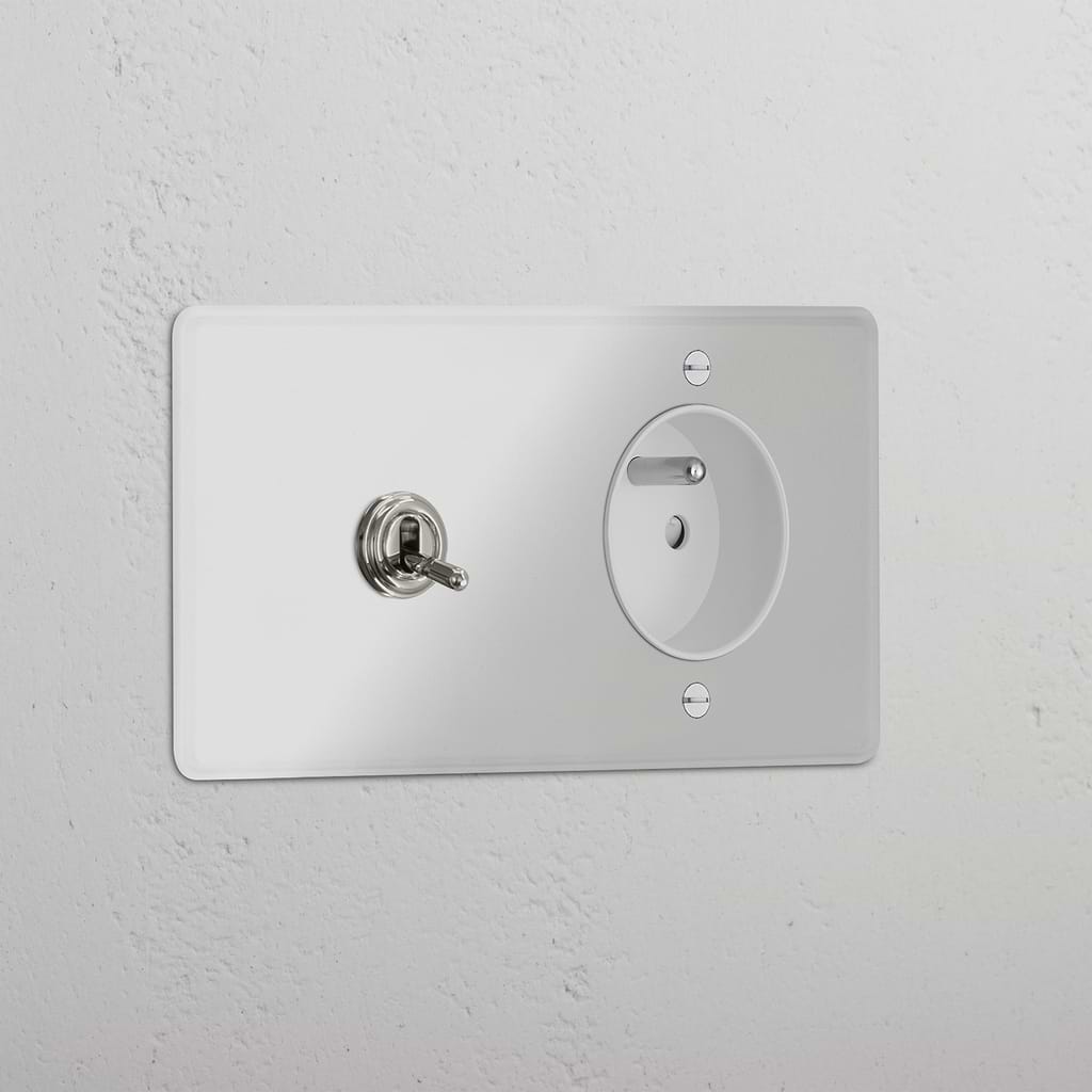 Double Toggle & French Module Round - Clear Polished Nickel White 