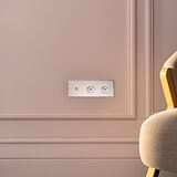 Triple USB 30W & 2x Swiss Module Round - Polished Nickel White