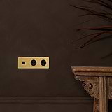 Triple USB 30W & 2x Danish Module Round - Antique Brass Black