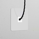 Paintable white single cable outlet on a wall plate, designed for single sockets & modules.