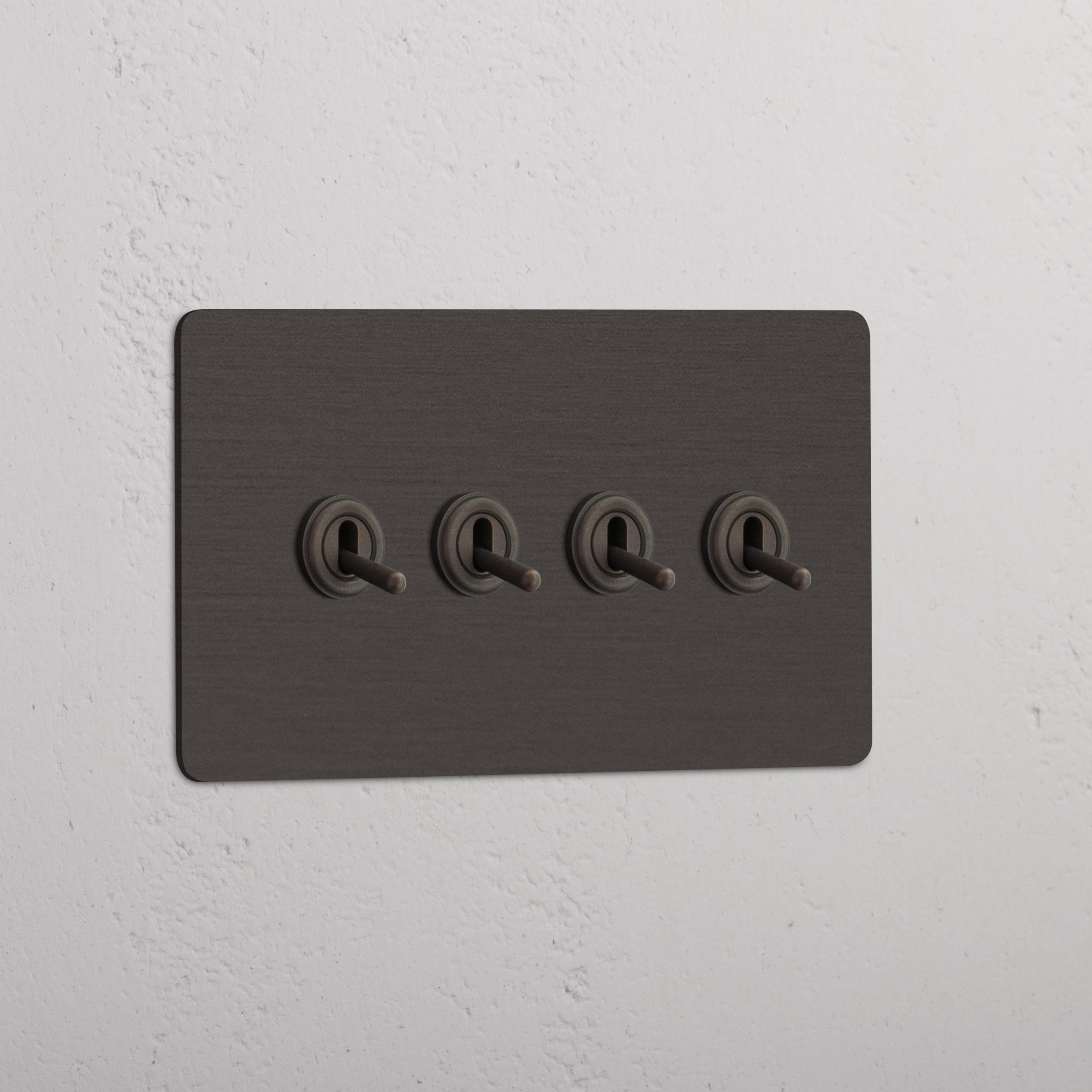 Robust Double Toggle Switch in Bronze with 4 Levers - Stylish Home Detail