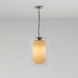 Windsor Medium Pendant Light Opal Glass - Polished Nickel