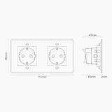 Double 2x Schuko Module Round - Clear White