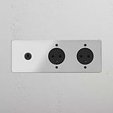Triple Toggle & 2x Danish Module Round - Clear Bronze Black 