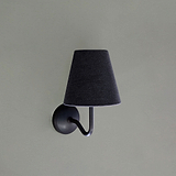 Bronze Small Wall Light with Basalt Grey Linen Shade