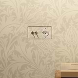 Double 2x Toggle & Swiss Module Round - Clear Antique Brass White 