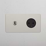 Double Toggle & Danish Module Round - Polished Nickel Black 
