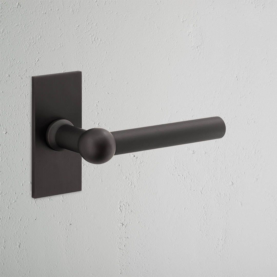 Harper Short Plate Sprung Door Handle - Bronze