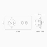 Double 2x Toggle & Swiss Module Round - Clear Antique Brass White 