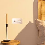 Double Toggle & Schuko Module Round - Polished Nickel White 