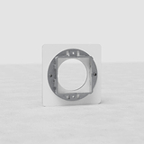 Clear white Single Module Plate Round EU with circular frame, suitable for mounting in an EU-style clear plate.