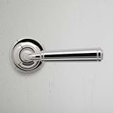 Polished Nickel Digby Fixed Door Handle on White Background