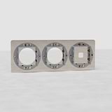 Triple 1x Switch & 2x Module Plate Round EU - Polished Nickel