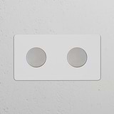 Double 2x Multiway Dimmer Switch – Paintable Polished Nickel