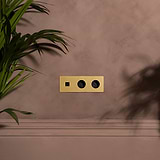 Triple USB 30W & 2x Schuko Module Round - Antique Brass Black