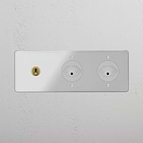 Triple Toggle & 2x Swiss Module Round - Clear Antique Brass White 