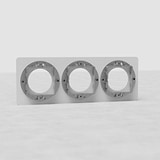 Triple Module Plate Round EU – Paintable': EU paintable switch plate with three circular frames for customizable aesthetics.