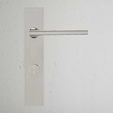 Clayton Long Plate Sprung Door Handle & Thumbturn Polished Nickel Finish on White Background Front Facing