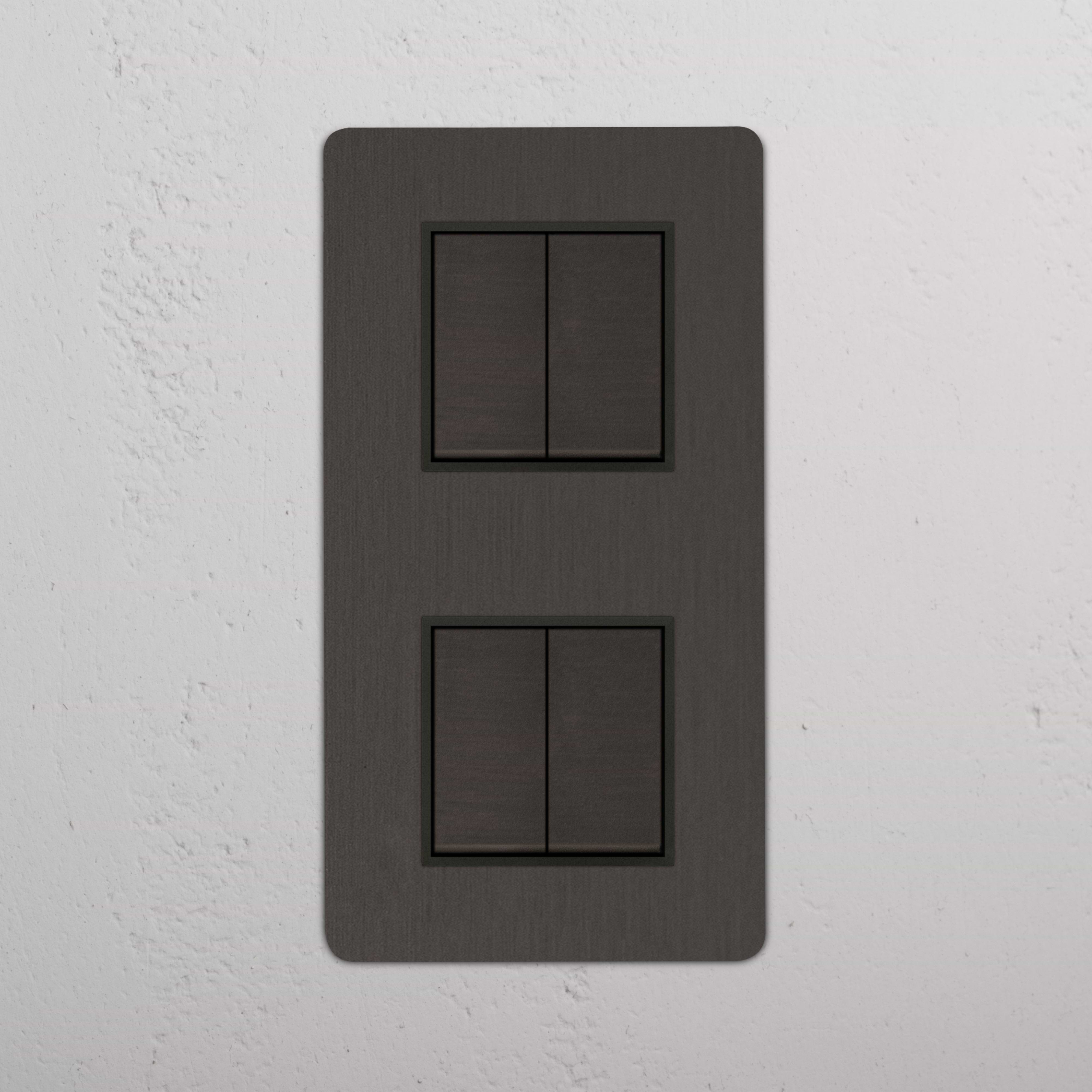 Double 4x Vertical Rocker Switch | Bronze | Switches & Sockets