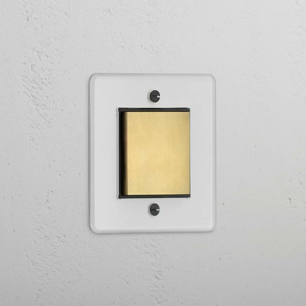 Central Clear Antique Brass Black Single Rocker Switch - Reliable Lighting Management