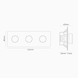 Triple 3x Multiway Dimmer Switch – Clear Polished Nickel