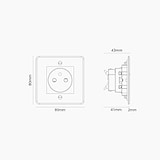 Single French Power Module Round - Clear White